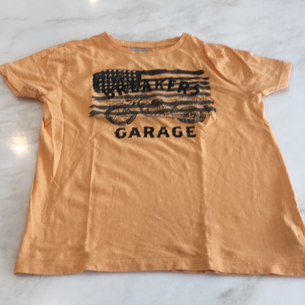 Zara Boys Orange Graphic Tee-Size 9/10